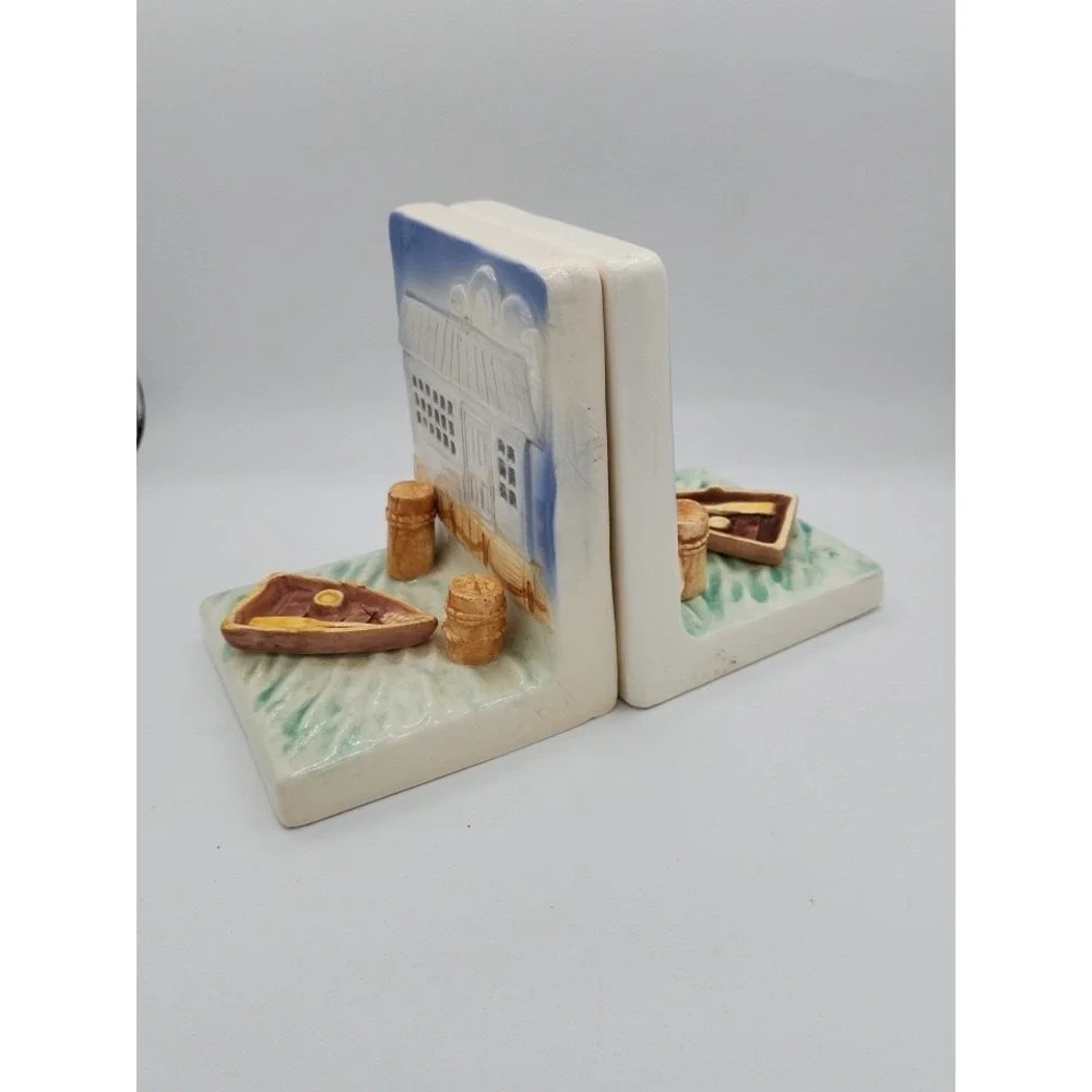 Vintage Beachcombers‎ Int'l Ft. Myers FL 1981 BEACH SCENE Ceramic BOOKENDS